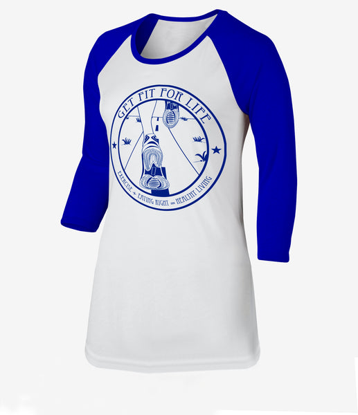 Tunic Length 3/4 Sleeve "Get Fit For Life" Raglan - For a small donation of: